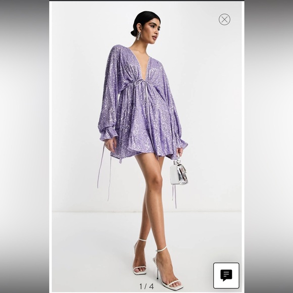 ASOS long sleeve sequin minidress - Picture 2 of 4